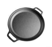 ComfyHarbor Poêle à crêpes en fonte, plaque plate épaisse avec double poignée, poêle à tortilla non revêtue pour plaques de cuisson à gaz et à induction pour la cuisine domestique (35 cm)