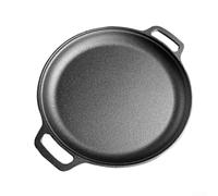 ComfyHarbor Poêle à crêpes en fonte, plaque plate épaisse avec double poignée, poêle à tortilla non revêtue pour plaques de cuisson à gaz et à induction pour la cuisine domestique (30 cm)