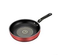 ComfyHarbor Poêle grillée pour ustensiles de cuisine plats multi-usages, petit déjeuner, crêpes, œufs, repas au plat, base lisse, cuisinière à gaz à induction, disposition intérieure pratique, rouge