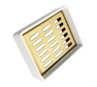 ComfyHarbor Porte-savon rectangulaire en acier inoxydable 304 Blanc argenté | Design double couche, filtre en acier 304, base en porcelaine, séchage rapide, empêche le savon mousseux