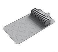 ComfyHarbor Range-couverts en silicone gris | Organiseur de tiroir antidérapant, amovible avec trous de drainage pour un nettoyage facile, tapis de séchage pour ustensiles
