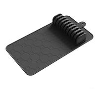 ComfyHarbor Range-couverts en silicone gris | Organiseur de tiroir antidérapant, amovible avec trous de drainage pour un nettoyage facile, tapis de séchage pour ustensiles