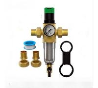 ComfyHarbor Régulateur de pression d'eau, avec manomètre, filtre à sédiments rotatif réutilisable, maille en acier inoxydable 316, réglage 0,1-0,8 MPa, pour tuyau de 1,27 cm, usage industriel