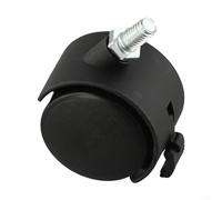 ComfyHarbor Roulette pivotante filetée M8 40 x 30 mm en plastique silencieux en nylon pour double rouleau pour chaise d'ordinateur de bureau, meuble, chariot de rechange, noir, capacité de charge de