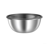 ComfyHarbor Saladier en acier inoxydable avec échelle et couvercle, 21 cm, bol mélangeur multifonction pour cuisine, service, rangement, passe au lave-vaisselle, argenté (21 cm)