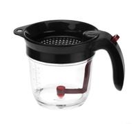 ComfyHarbor Séparateur de graisses, avec ouverture par le bas, séparateur d'huile de graisse 4 tasses, pour la cuisine, couvercle passoire résistant à la chaleur, pour sauces à soupe, sauce, passe au
