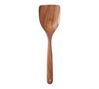 ComfyHarbor Spatule wok en bois de teck massif pour poêles antiadhésives, style chinois pour tourneur, avec poignée ergonomique, pour sauté, 33,3 cm