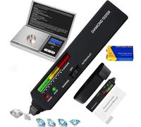ComfyHarbor Stylo testeur professionnel avec lumière UV et balance de poche de 0,01 g, outil de vérification rapide de 0,5 s pour bijoux, double alimentation, 200 g