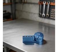 ComfyHarbor Support magnétique rotatif pour tournevis et pince à épiler, support de rangement à 360° en aluminium avec 13 emplacements et plateau de pièces pour atelier de réparation, bleu