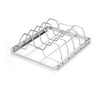 ComfyHarbor Support Ribs Acier Pliable 5 Slots pour robuste Support Ribs | Circulation chaleur optimale, pour fumée evenly répartie, sauces scellées, cuisson uniforme, pour idéal ribs