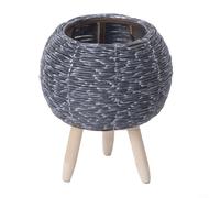 ComfyHarbor Support triangulaire pour pot de fleurs en rotin, support tissé bleu pour salon, bureau, récipient de rangement peu encombrant A : 16 x 16 x 20 cm/B/C : 14 x 14 x 21 cm/(A)