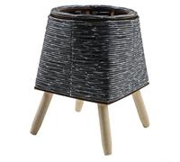 ComfyHarbor Support triangulaire pour pot de fleurs en rotin, support tissé bleu pour salon, bureau, récipient de rangement peu encombrant A : 16 x 16 x 20 cm/B/C : 14 x 14 x 21 cm/(C)