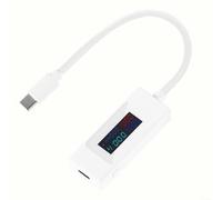 ComfyHarbor Testeur USB C, 4-30 V, moniteur d'énergie 6,5 A pour QC2.0 pour qc3.0 PD VOOC charge rapide, KWS-065C KWS-066C ampèremètre avec affichage LCD des données (065C-blanc)