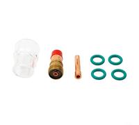 ComfyHarbor Torche de soudage TIG pour kit de lentilles à gaz STUBBY #12, tasse en verre pour torches à refroidissement par air WP-17, WP-18, WP-26, corps de serrage en cuivre avec joints toriques