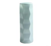ComfyHarbor Vase en plastique avec motif vague tendance, anti-chute et incassable pour décoration de la maison et arrangements floraux, blanc/rose/vert clair, 21 cm (vert clair)