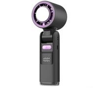 ComfyHarbor Ventilateur turbo portable, refroidissement à haute vitesse, rechargeable par USB, avec affichage numérique, charge rapide pour femme en plein air, plage, vacances (noir)