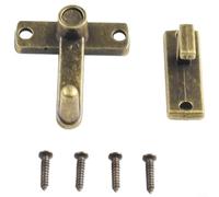 ComfyHarbor Verrou de porte coulissante en bronze avec vis, poignée de verrouillage de porte de grange en métal pour chambre à coucher, garage, jardin, armoire, bureau, hôtel, 5,6 x 5,93 cm