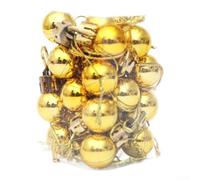 Comgooldool 24 Boules de Noël Miniatures 2cm en Plastique | Plastique , couleur vive, léger, incassable, pour idéal petite décoration(Gold)
