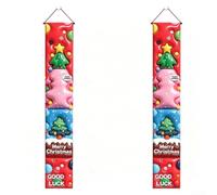 Comgooldool Bannière Noël 3D Bonhomme Renne Polyester 180cm | Motifs joyeux 3D, résistance aux intempéries, couleur vive, parfait pour célébrations de saison(Christmas Tree 2)