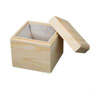 Comgooldool Boîte de rangement en bois de pin avec intérieur doublé pour l'organisation de la maison, boîte à souvenirs pour mariage, baptême, réveillon de Noël, articles divers (taille M)