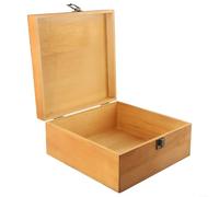 Comgooldool Boîte de rangement en bois pour l'organisation de la maison, étui artisanal en bois de pin avec serrure en métal rétro, boîte rectangulaire de grande capacité pour divers articles (M