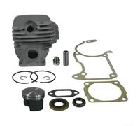 Comgooldool Cylindre de 44 mm pour kit de piston avec ensemble complet de joints pour tronçonneuse 026 MS260, pièces de rechange en métal pour réparer les fuites du moteur et augmenter les