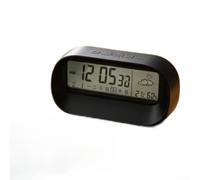 Comgooldool Horloge Digitale Murale pour affichage pour jour et Humidité | Écran LCD net, calendrier , pour affichage pour jour semaine, température ambiante, design moderne(Black)