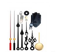 Comgooldool Kit de réparation d'horloge pendule à quartz à monter soi-même, mécanisme d'horloge murale avec aiguilles pour panneaux en bois et métal sans cadre, noir et rouge, tige 13,5-23 mm