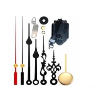 Comgooldool Kit de réparation d'horloge pendule à quartz à monter soi-même, mécanisme d'horloge murale avec aiguilles pour panneaux en bois et métal sans cadre, noir et rouge, tige 13,5-23 mm