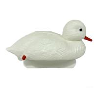 Comgooldool Leurre de chasse réaliste canard colvert, décoration de jardin flottante en polyéthylène imperméable pour étang extérieur, statue d'oiseau simulation réaliste, jaune et blanc, 15,5 x 7 x 6