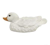 Comgooldool Leurre de chasse réaliste canard colvert, décoration de jardin flottante en polyéthylène imperméable pour étang extérieur, statue d'oiseau simulation réaliste, jaune et blanc, 15,5 x 7 x 6