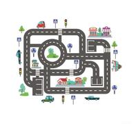 Comgooldool Lot de 2 autocollants muraux amovibles en PVC pour voiture et voie de train, pour salle de jeux, chambre d'enfant, chambre d'enfant, transport moderne, facile à appliquer, 30 x 90 cm