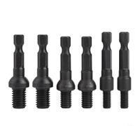 Comgooldool Lot de 6 adaptateurs de douille auto-taraudeuses M6 M8 M10 avec tige hexagonale de 6,35 mm, forets en acier au chrome vanadium pour insérer des écrous et des boulons de suspension dans les