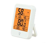 Comgooldool Mini thermo-hygromètre numérique avec indicateur facial, moniteur précis de température intérieure et d'humidité pour salon, bureau, crèche, dos magnétique et support pliable, noir (MC41