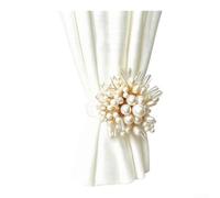 Comgooldool Paire de Ridesaux à Fleurs et Perles Fausse - Design Élégant | Design floral élégant, perles fausses stratifiées, ornements fleurs exquis, touche de sophistication, pour décor(White Pearl)