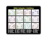 Comgooldool Sous-main calendrier 2026, tapis imperméable et antidérapant avec programme annuel complet, grand format de 30 x 25 cm, pour le travail, la maison, l'école, l'organiseur, noir