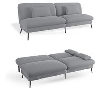 COMHOMA Canapé Convertible 3 Places Canapé-lit Pliable - Canapé 2 en 1, Dossier réglable 5 Niveaux, Gris