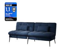 COMHOMA Canapé-lit 3 Places avec Fonction de Couchage, Housse futon, Convertible, canapé d'angle, lit d’appoint, avec Dossier réglable en Tissu (Bleu foncé)