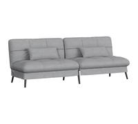 COMHOMA Canapé-lit avec Fonction de Couchage - Housse futon Convertible - Canapé d'angle - Canapé d'invité 3 Places - avec Dossier réglable en Tissu - Gris