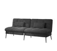 COMHOMA Canapé-lit avec Fonction de Couchage - Housse futon Convertible - Canapé d'angle - Canapé d'invité 3 Places - avec Dossier réglable en Tissu - Noir