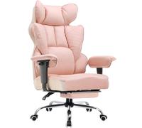 COMHOMA Chaise de Bureau 181,4 kg, Grandes Hautes, siège Large Cuir, Dossier Haut Repose-Pieds, accoudoirs réglables, Soutien Lombaire, Supporte 180 kg