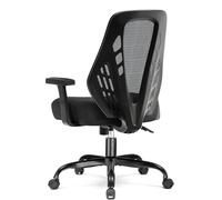 COMHOMA Chaise de Bureau Ergonomique avec accoudoirs réglables, Chaise de Jeu en Maille Respirante, Dossier en Forme de V, Fonction basculante, siège en Mousse Haute densité, Supporte 150 kg, Noire