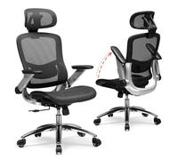 COMHOMA Chaise de Bureau Ergonomique avec Maille, Appui-tête 2D, accoudoirs 4D, Dossier Haut avec Bascule et Blocage (90-125°), Assise Extra Large, Charge maximale 200 kg, Noir
