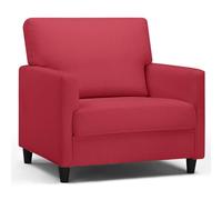 COMHOMA Fauteuil de Relaxation - Fauteuil TV - Fauteuil de Salon - Canapé Simple pour Chambre à Coucher, Coin Lecture - Chaise latérale avec Mousse à mémoire de Forme Douce - Housse en Lin - Rouge