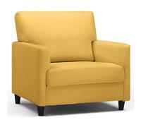 COMHOMA Fauteuil Salon, Fauteuil Relax, Chaise Longue, avec Accoudoirs et Dos épais, Siège Rembourré, Fauteuils Rembourré Sac à Ressorts Simple Salon Chambre Home Cinéma, en Lin Jaune