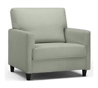 COMHOMA Fauteuil Salon, Fauteuil Relax, Chaise Longue, avec Accoudoirs et Dos épais, Siège Rembourré, Fauteuils Rembourré Sac à Ressorts Simple Salon Chambre Home Cinéma, en Lin Vert