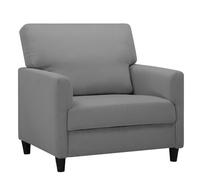 COMHOMA Fauteuil Salon Relax avec Accoudoirs et Dos épais, Siège Rembourré, Chaise Longue Simple pour Salon Chambre Home Cinéma, en Lin Gris