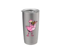 Comic Flamingo joue du violon Gobelet isotherme en acier inoxydable double paroi