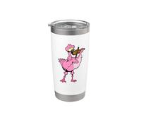 Comic Flamingo joue du violon Gobelet isotherme en acier inoxydable double paroi