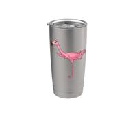 Comic Flamingo médite avec le yoga Gobelet isotherme en acier inoxydable double paroi